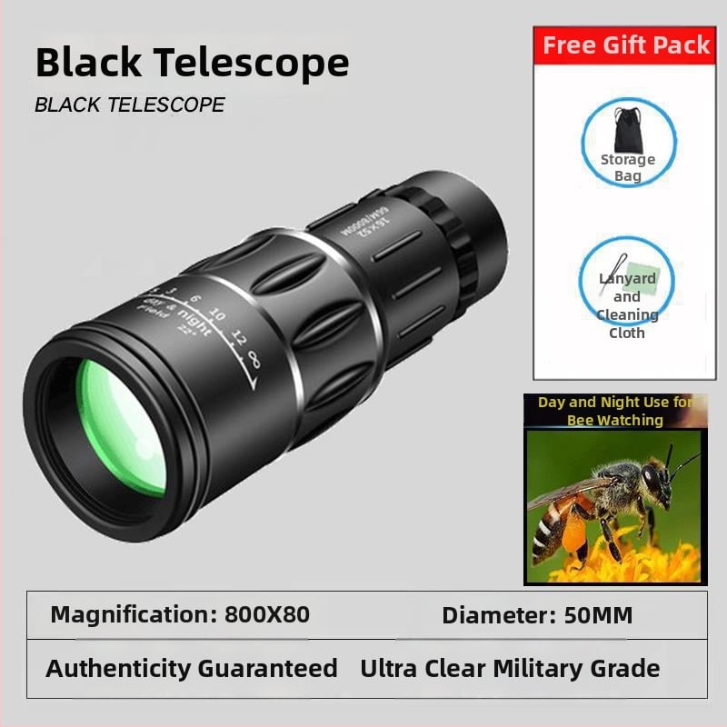 Монокулярен телескоп със свързване към мобилен телефон