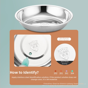 Happy Kitchen ανοξείδωτο ρηχό πιάτο, κυκλικό, γυαλισμένη επιφάνεια, μοντέρνος μινιμαλιστικός σχεδιασμός