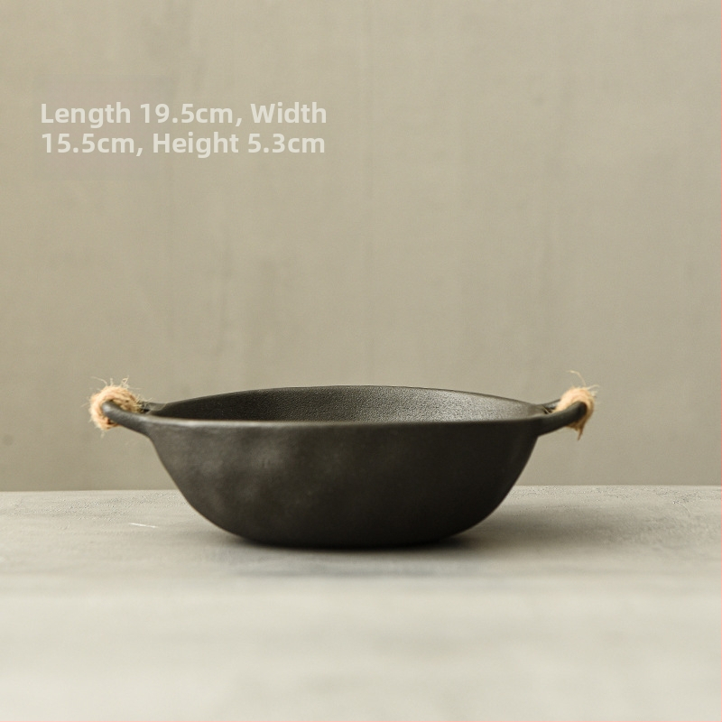 Ρετρό πέτρινο κεραμικό πιάτο για δείπνο, στρογγυλό, με πολλαπλά σχέδια, ασφαλές για φούρνο microκυμάτων, ιαπωνικού στυλ κεραμικό σερβίρισμα