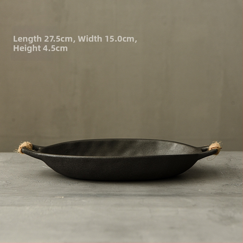 Ρετρό πέτρινο κεραμικό πιάτο για δείπνο, στρογγυλό, με πολλαπλά σχέδια, ασφαλές για φούρνο microκυμάτων, ιαπωνικού στυλ κεραμικό σερβίρισμα