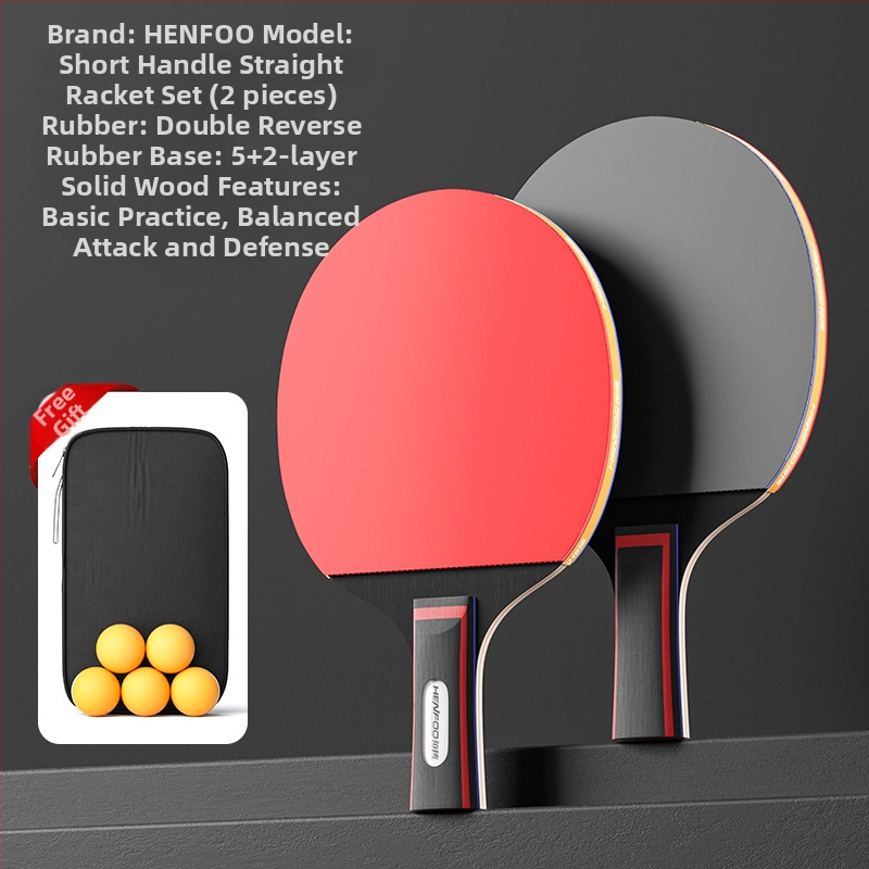 Asztalitenisz ütő készlet kezdőknek, masszívfa penge, invertált gumi, Shakehand fogás, 40 pár dobozban, megfelelő általános iskolásoknak