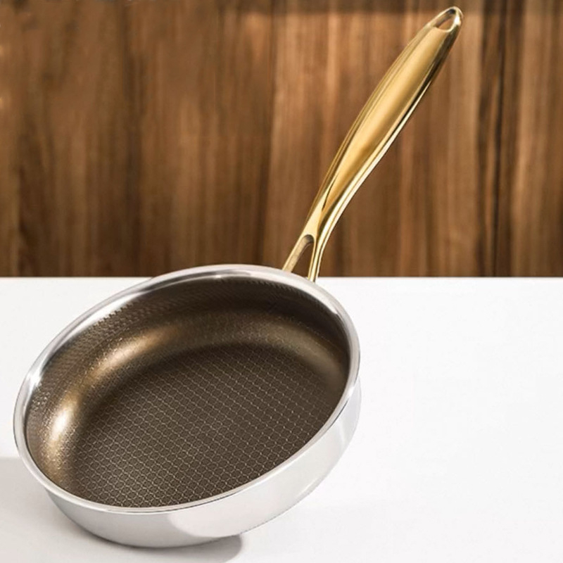 Titanijski non-stick duboki tiganj s pčelinjom mrežom površine, pogodan za indukcijske ploče