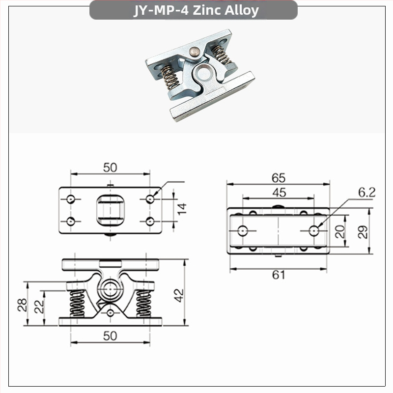 Bufer ușă MP1105, aliaj de zinc, montaj pe perete, acționare manuală, Nocan