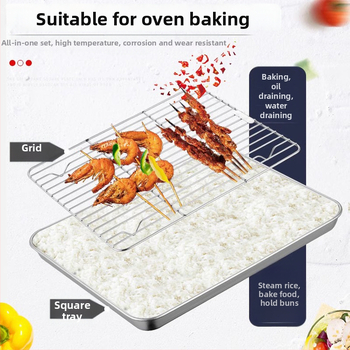 Ανοξείδωτο τετράγωνο ταψί ατμού με φίλτρο – κατάλληλο για μικροκύματα, γυαλιστερή επιφάνεια