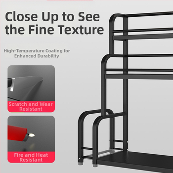 Nerezový viacúrovňový stojan na koreniny, stolný, bez vrtania, moderný minimalistický štýl