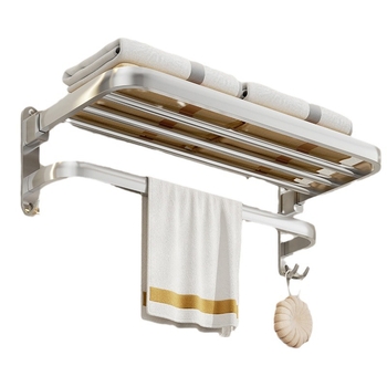 Regal za kupaonicu od aluminijske legure, oksidirana površinski sloj, 5-dijelni set, montaža bez bušenja