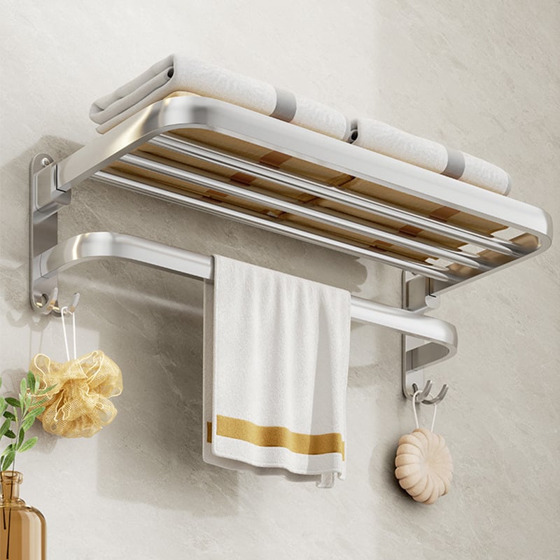 Regal za kupaonicu od aluminijske legure, oksidirana površinski sloj, 5-dijelni set, montaža bez bušenja