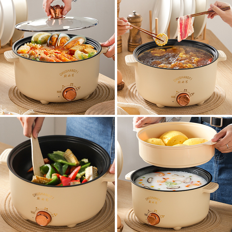 Kitchen Art DZG-1 Električno kuhalo s integriranim parovačem, 2 sloja, 1 unutarnji spremnik, kapacitet 2.1–4 L, upravljanje gumbom, brz para, shabu-shabu i grill