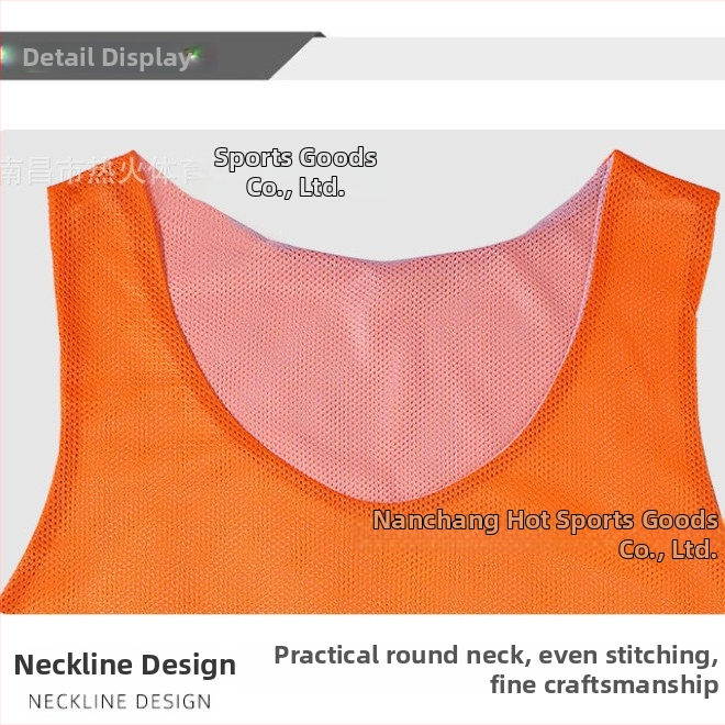 Dvojvrstvové tréningové tielko s dvoma sieťovinami vpred aj vzadu pre futbalový tím, s logom a číslom na prispôsobenie