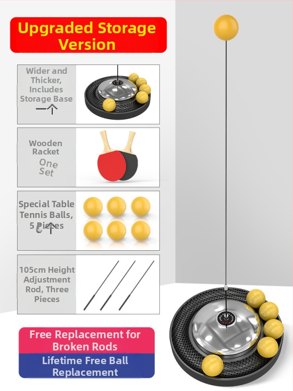Tréner na stolný tenis pre domáce použitie – samostatné cvičenie, rodinné hranie, pre deti 3–5 rokov, verzia pre dospelých