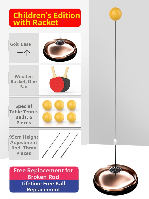 Tréner na stolný tenis pre domáce použitie – samostatné cvičenie, rodinné hranie, pre deti 3–5 rokov, verzia pre dospelých