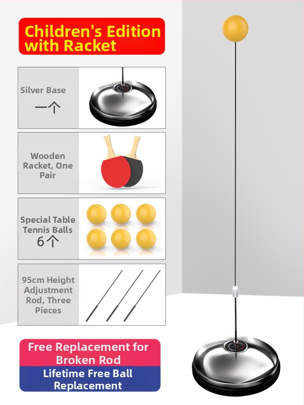 Tréner na stolný tenis pre domáce použitie – samostatné cvičenie, rodinné hranie, pre deti 3–5 rokov, verzia pre dospelých