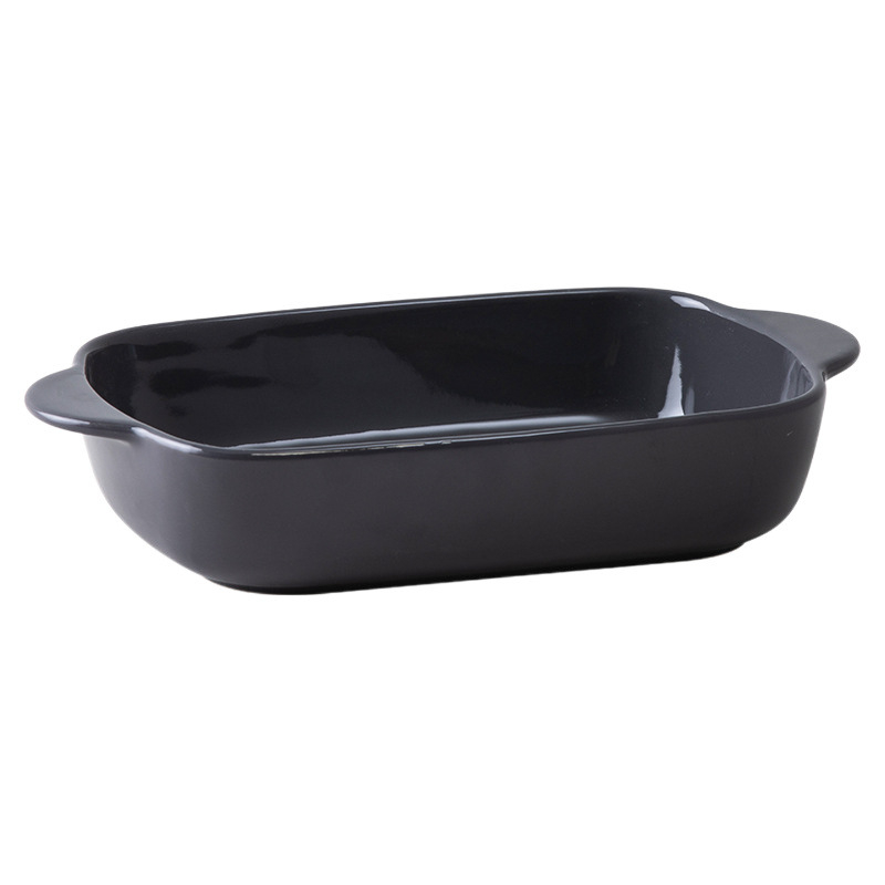 Tavă ceramică dreptunghiulară pentru cuptor, cu mânere duble, compatibilă cu microunde