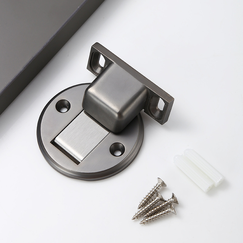 Stop magnet pentru ușă montat pe podea, model D07, din aliaj de zinc, control automat, instalare fără găuri.