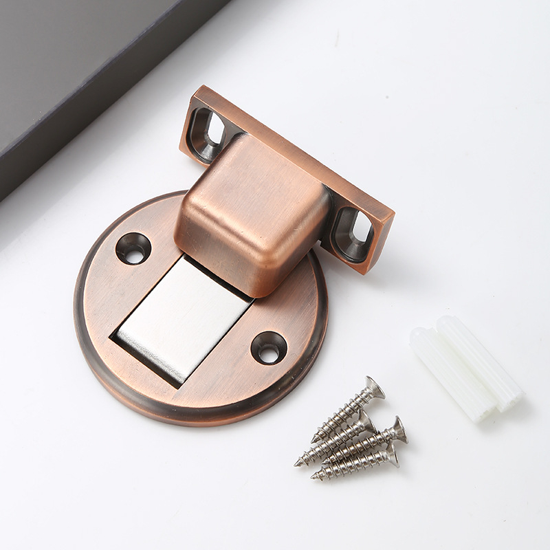 Stop magnet pentru ușă montat pe podea, model D07, din aliaj de zinc, control automat, instalare fără găuri.