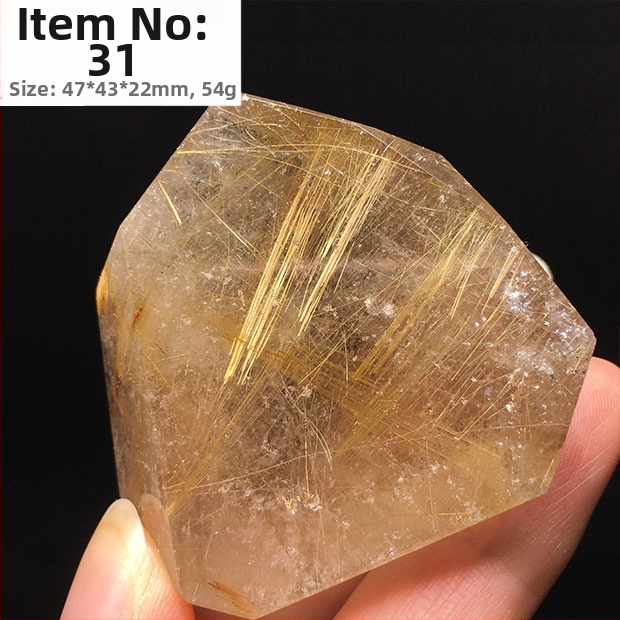 Kristály dísz, titán kristály, csiszolt polyéder, nyers kő