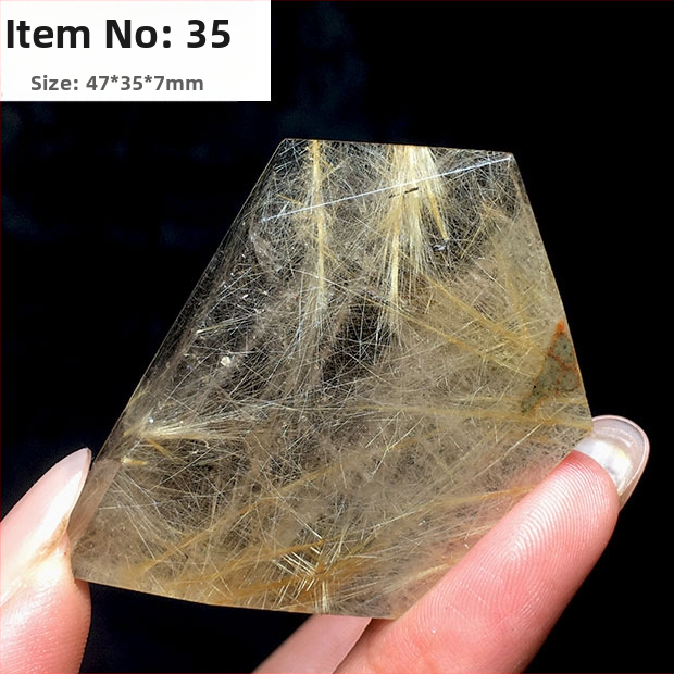 Kristály dísz, titán kristály, csiszolt polyéder, nyers kő