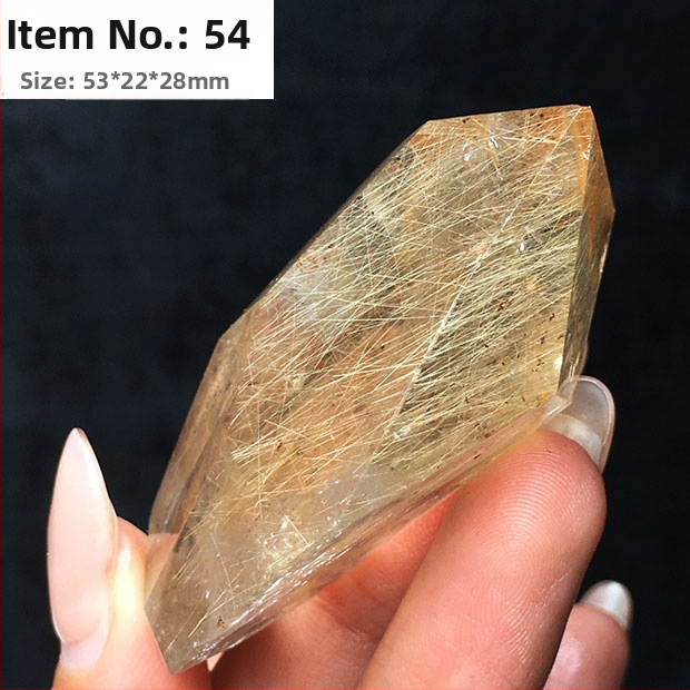 Kristály dísz, titán kristály, csiszolt polyéder, nyers kő