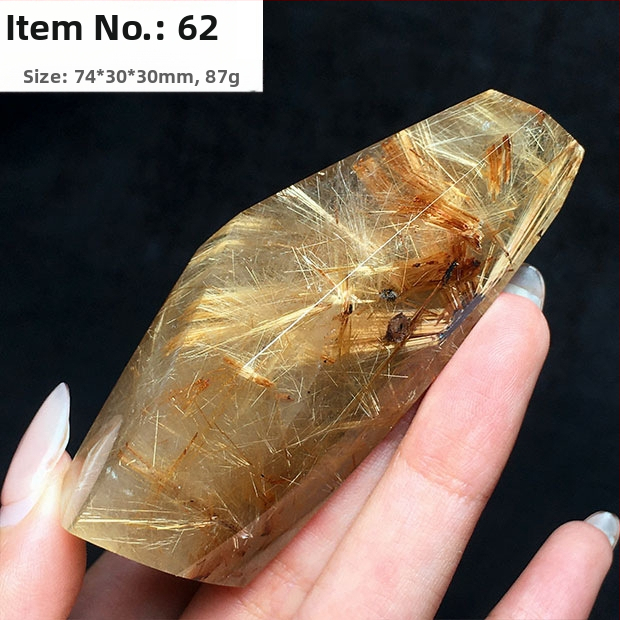 Kristály dísz, titán kristály, csiszolt polyéder, nyers kő