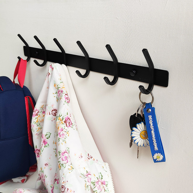 Vješalica za kapute od 304 nehrđajućeg čelika, vijčani montaža, dugačak niz za vrata ili kupaonicu, završna obrada pjeskarenjem, moderni minimalistički stil