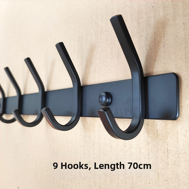 Vješalica za kapute od 304 nehrđajućeg čelika, vijčani montaža, dugačak niz za vrata ili kupaonicu, završna obrada pjeskarenjem, moderni minimalistički stil