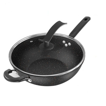 Wok od rafiniranog željeza, neprijanjajući, kompatibilan s plinskim i indukcijskim pločama, težina 2,2 kg, dubina 10 cm