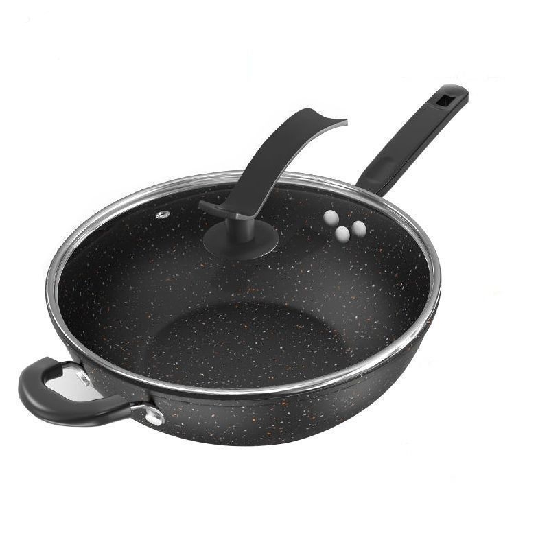 Wok od rafiniranog željeza, neprijanjajući, kompatibilan s plinskim i indukcijskim pločama, težina 2,2 kg, dubina 10 cm