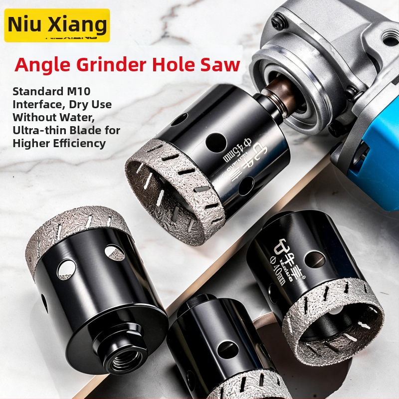 Otvárač otvorov pre uhlovú brúsku na keramické dlaždice a sklo — ultra tenký, s viacerými otvormi, širokým otvorom, suché vŕtanie