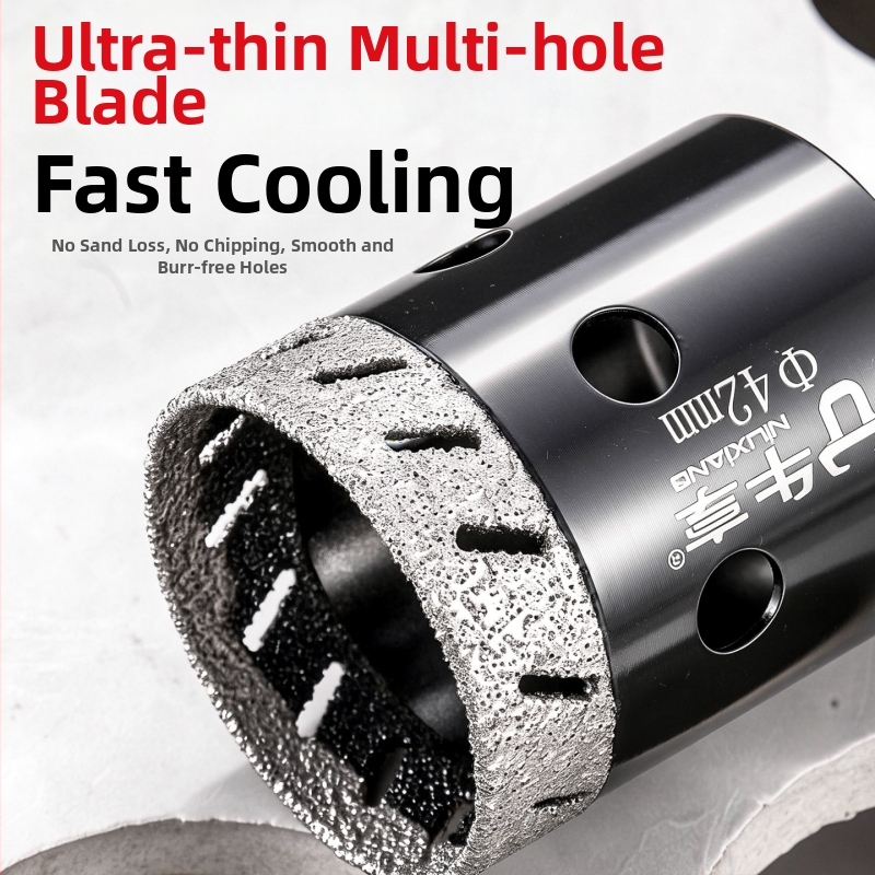 Otvárač otvorov pre uhlovú brúsku na keramické dlaždice a sklo — ultra tenký, s viacerými otvormi, širokým otvorom, suché vŕtanie