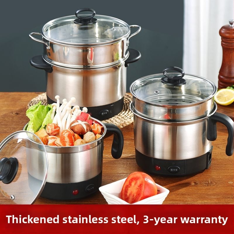 Nerezový oceľový elektrický hrniec – viacúčelový, s odnímateľným a umývateľným vnútorným hrncom