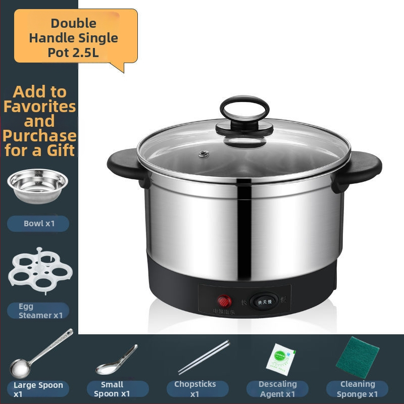 Nerezový oceľový elektrický hrniec – viacúčelový, s odnímateľným a umývateľným vnútorným hrncom