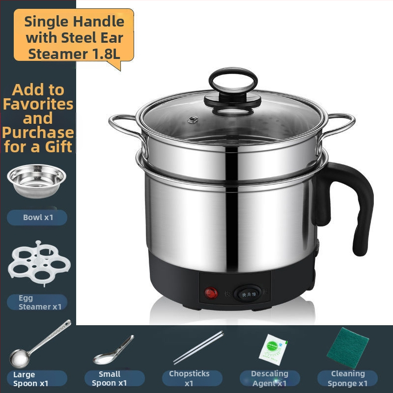 Nerezový oceľový elektrický hrniec – viacúčelový, s odnímateľným a umývateľným vnútorným hrncom