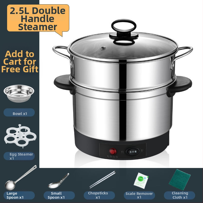 Nerezový oceľový elektrický hrniec – viacúčelový, s odnímateľným a umývateľným vnútorným hrncom