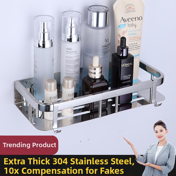Raft de depozitare din oțel inoxidabil 304 pentru baie și bucătărie, montaj fără găuri