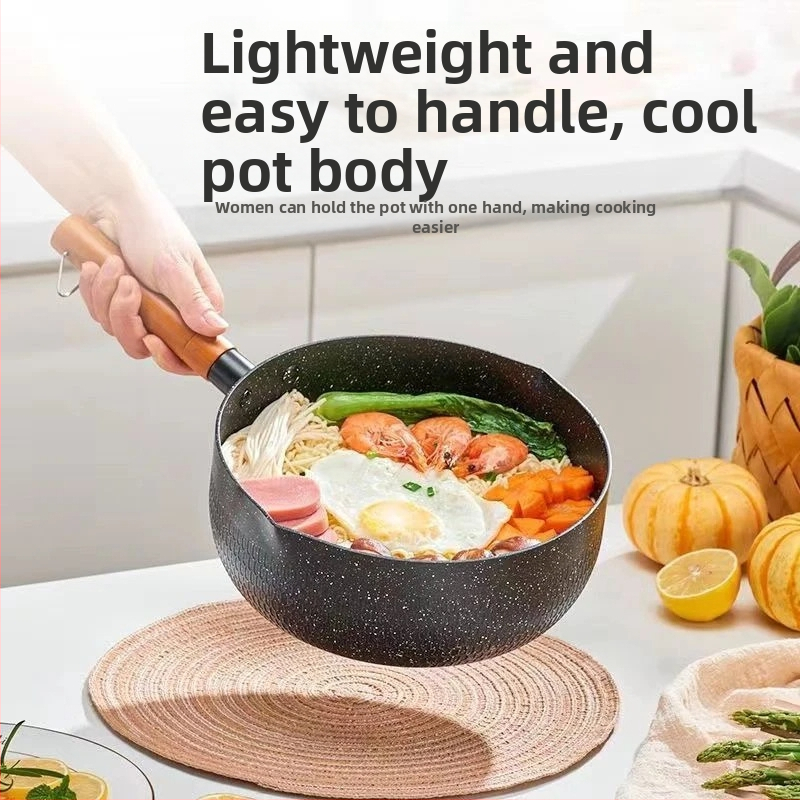 Wok în stil japonez, cu strat antiaderent, din fier fin, capac din oțel inoxidabil cu sticlă, compatibil cu plite universale