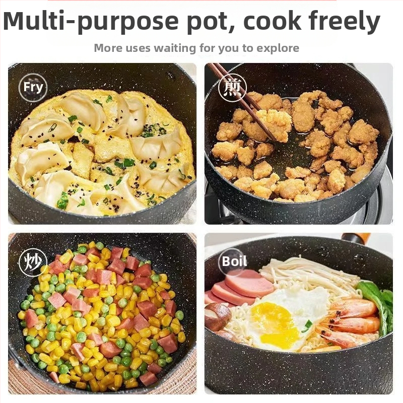 Wok în stil japonez, cu strat antiaderent, din fier fin, capac din oțel inoxidabil cu sticlă, compatibil cu plite universale