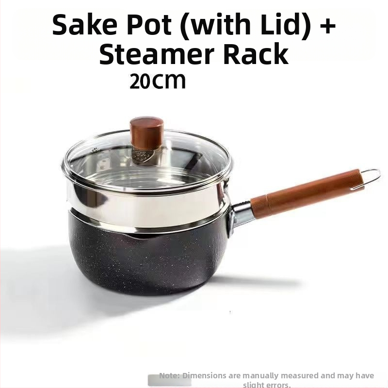 Wok în stil japonez, cu strat antiaderent, din fier fin, capac din oțel inoxidabil cu sticlă, compatibil cu plite universale