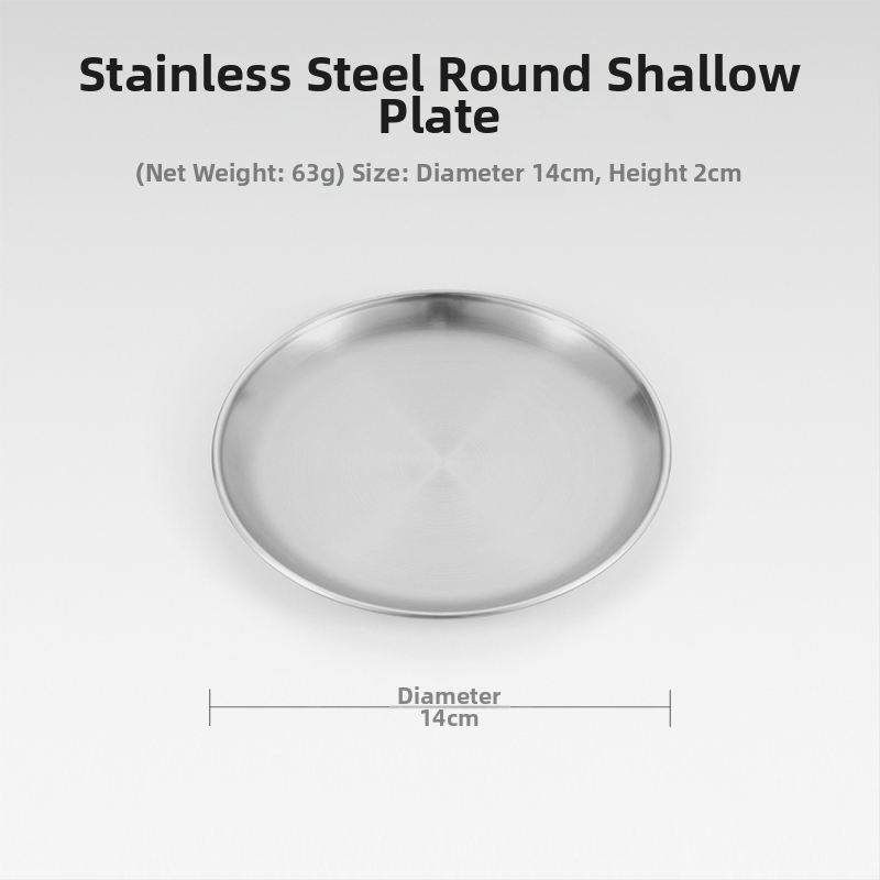 Sada piatich tanierov z nehrdzavejúcej ocele na piknik – kruhové tenké taniere, prenosné, odolné voči teplu