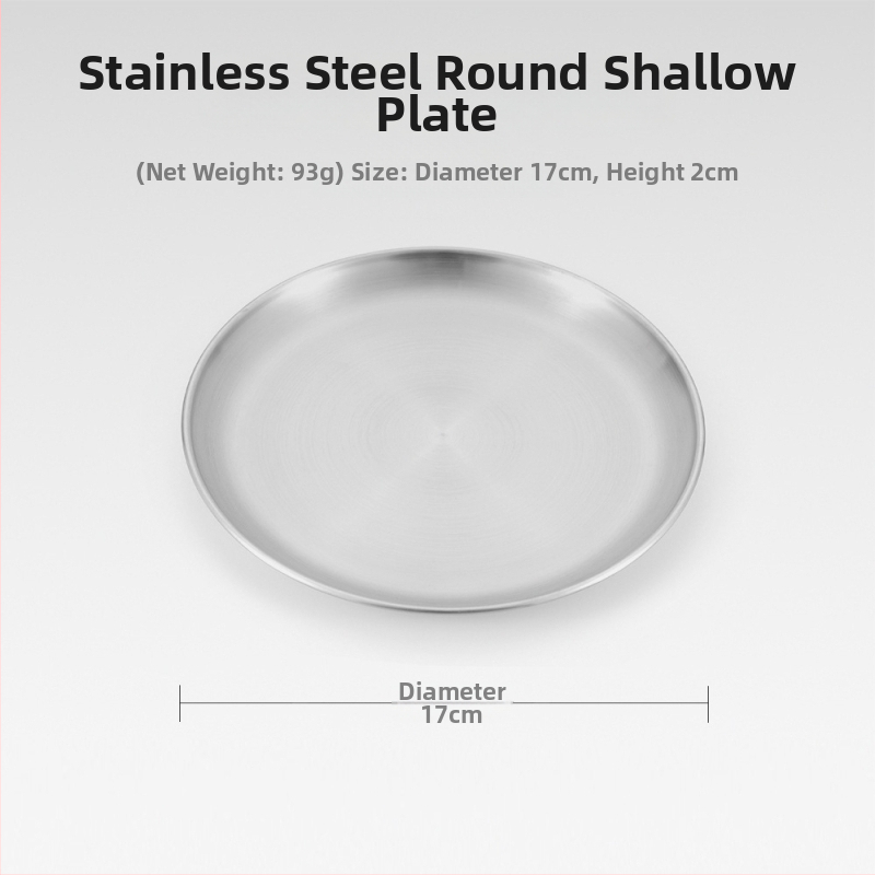 Sada piatich tanierov z nehrdzavejúcej ocele na piknik – kruhové tenké taniere, prenosné, odolné voči teplu