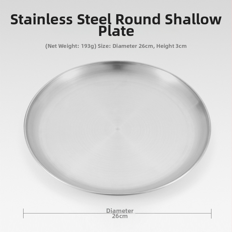 Sada piatich tanierov z nehrdzavejúcej ocele na piknik – kruhové tenké taniere, prenosné, odolné voči teplu