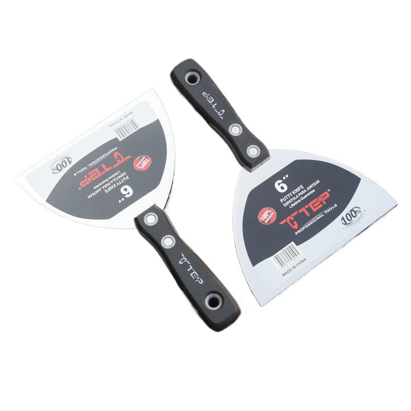 Rozsdamentes acél vakoló kés vastagított élű, eszköz a falak gletteléséhez