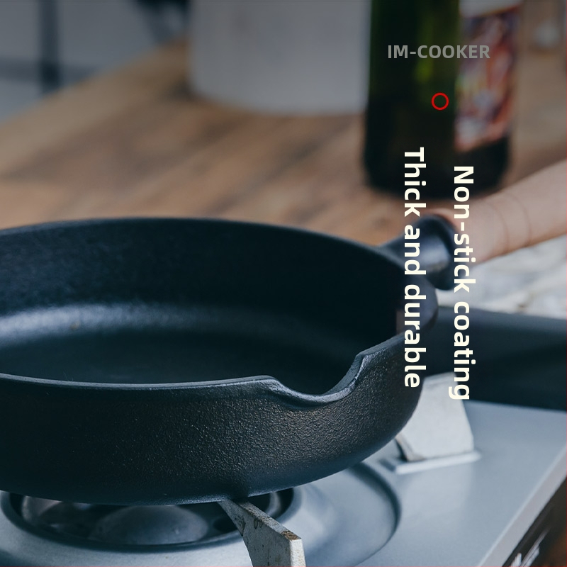 Bez povlaku liatinová panvica, malá veľkosť, na vajcia, palacinky, steaky a knedličky