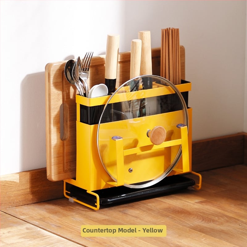 Ανοξείδωτος χώρος αποθήκευσης μαχαιρών και ράφι για σανίδες κοπής, κουζίνα, επιτραπέζιος, πολυλειτουργικός, φορητός, χωρίς εγκατάσταση