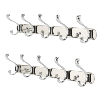 Закачалка за баня от алуминиев сплав, стенна, електроплакирана, модерен минималистичен стил, комплект от 2 броя в кутия, пакет от 40 кутии