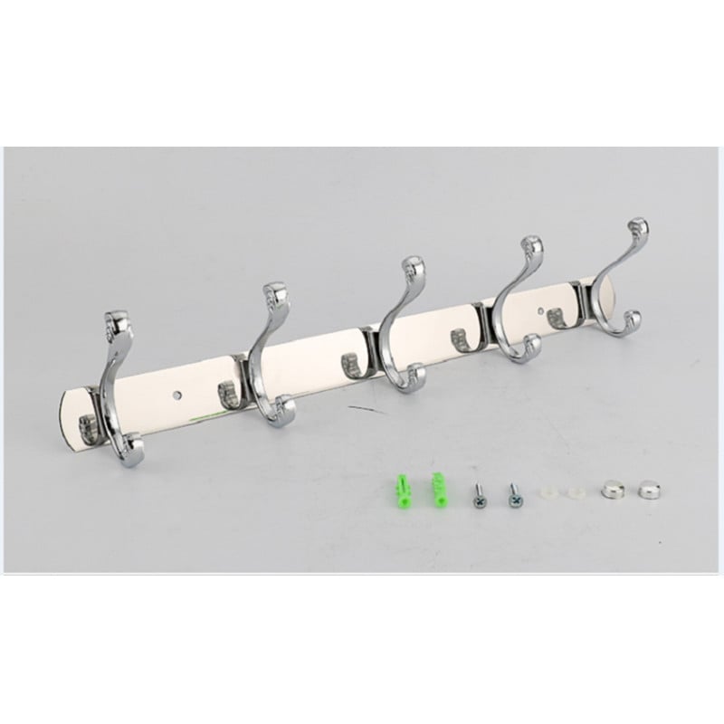 Закачалка за баня от алуминиев сплав, стенна, електроплакирана, модерен минималистичен стил, комплект от 2 броя в кутия, пакет от 40 кутии