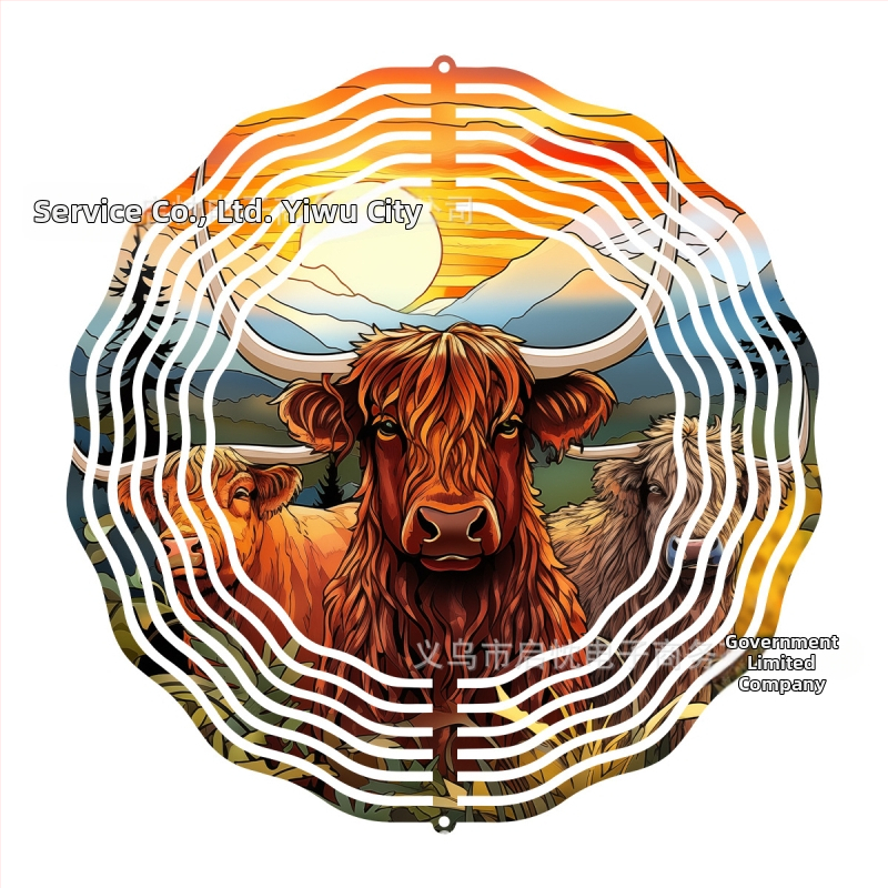 3D метално звънче за вятър с животински мотив — печатно метално украшение за двор, градина и балкон