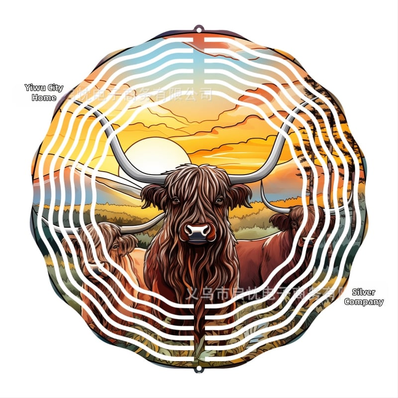 3D метално звънче за вятър с животински мотив — печатно метално украшение за двор, градина и балкон