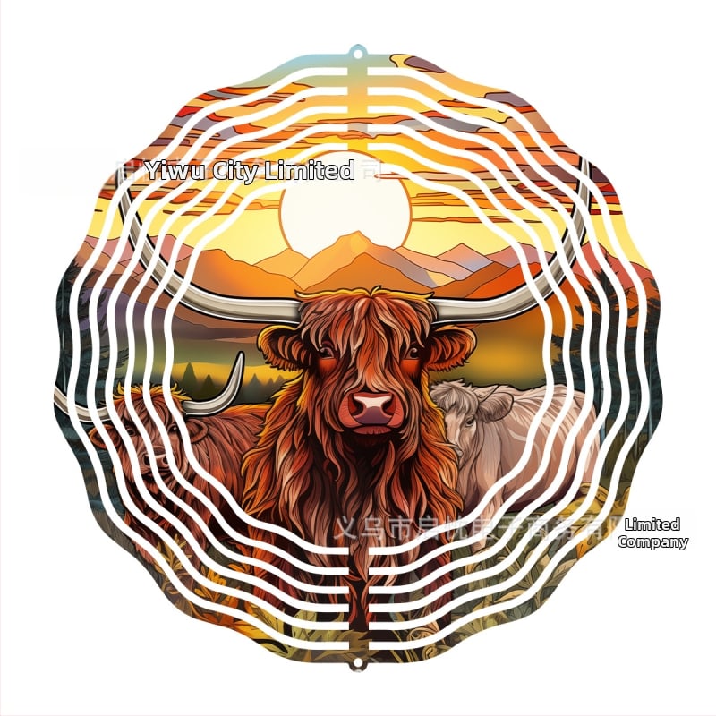 3D метално звънче за вятър с животински мотив — печатно метално украшение за двор, градина и балкон