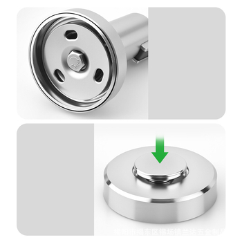 Stop magnet pentru uși, din oțel inoxidabil, model 888, montaj pe perete sau pe podea, suprafață lustruită