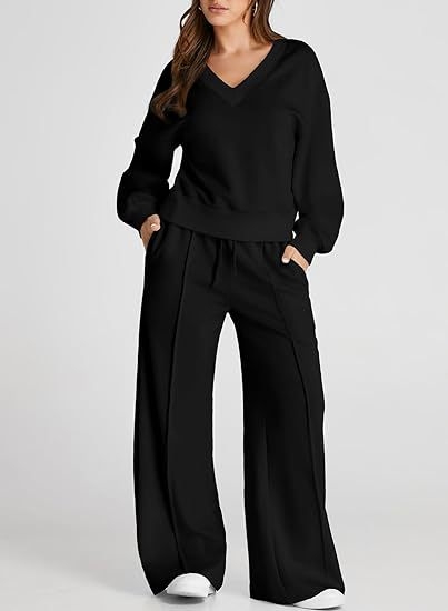 Set pentru femei, toamnă-iarna 2025, culoare solidă, top T-shirt cu mâneci lungi și pantaloni, țesătură poliester, cusături tip splice